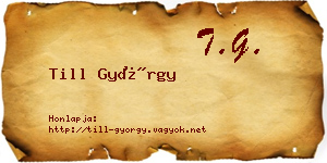 Till György névjegykártya