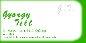 gyorgy till business card